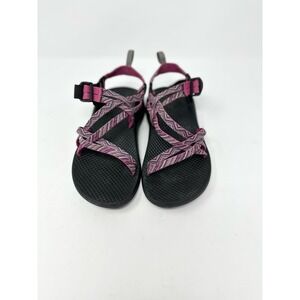 Girls Chaco Zx2 Pink Gray Chevron Sandals Youth Size 4